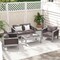 Costway 2 PCS Aluminum Single Sofa Outdoor Furniture Set with Thick Back & Seat Cushions Grey